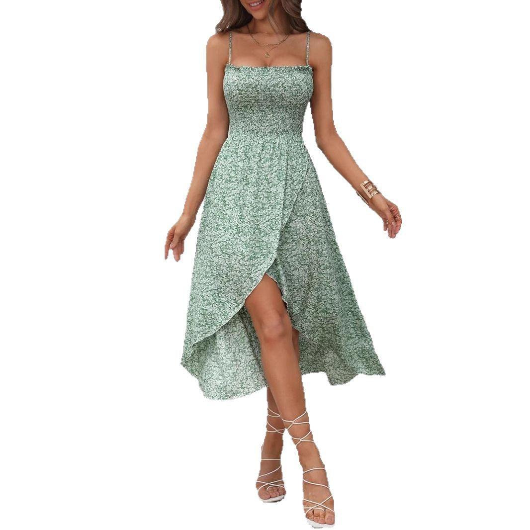 Dame Elegant Blomster Wrap-Midi-Kjole Stilla