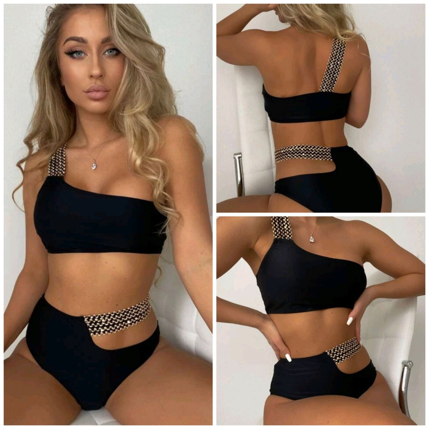 Dame bikini-sæt med asymmetrisk top og unikt design Stilla