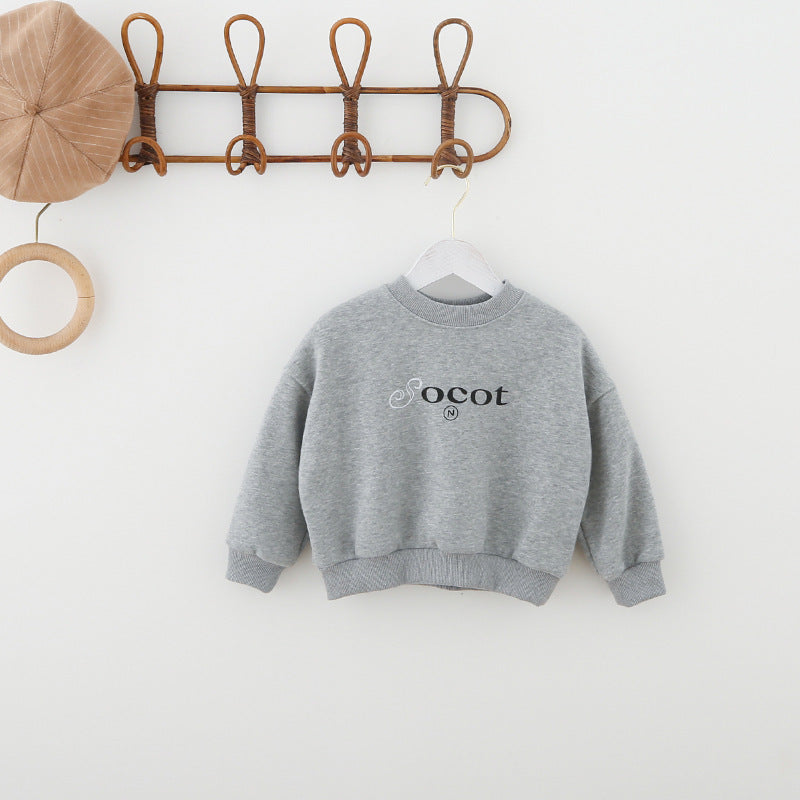 Børne grafik pullover sweatshirt med lommer design Stilla