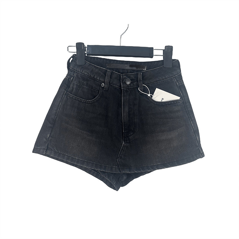 Dame afslappede denim shorts med høj talje og sidelommer Stilla