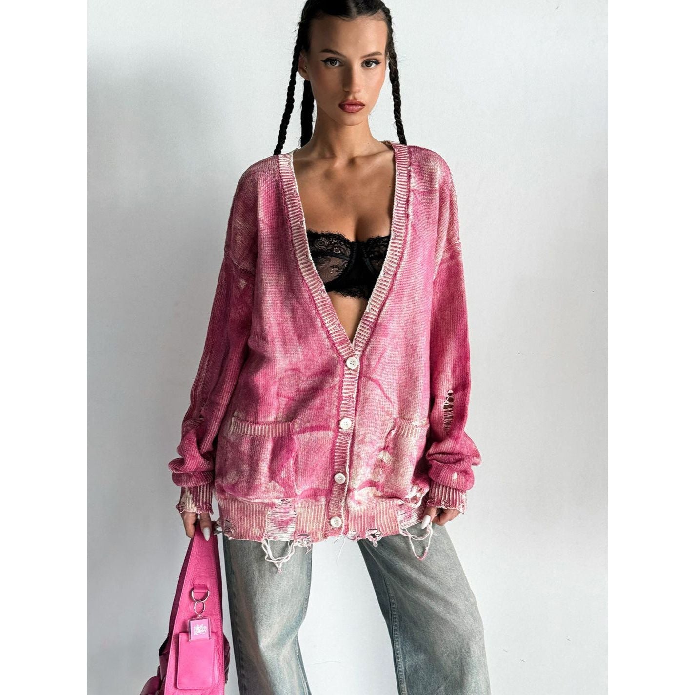 Stilla | Tie-dyed Distressed Uld Sweater