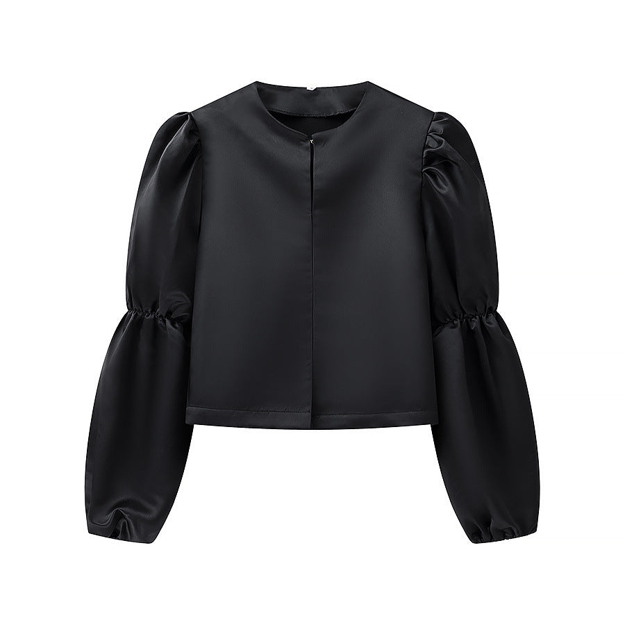 Dame elegant bluse med ballonformede ærmer og moderne snit Stilla