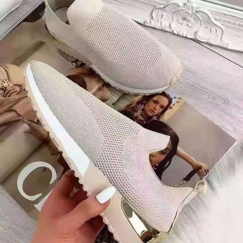 Dame åndbare Slip-On Sneakers med elegant metallic detalje Stilla