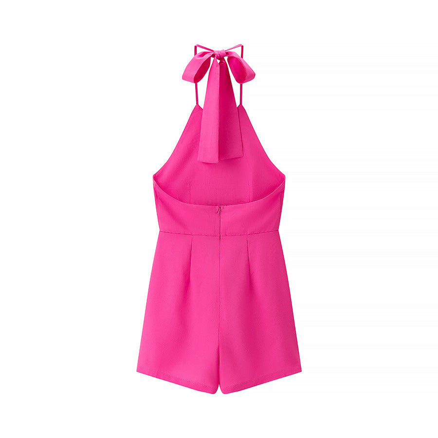 Dame jumpsuit med højtstående design og legende sløjfe lukning Stilla