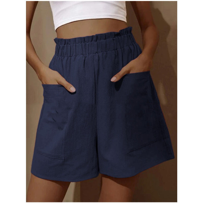 Dame bomuldsshorts med elastisk talje og praktiske lommer Stilla