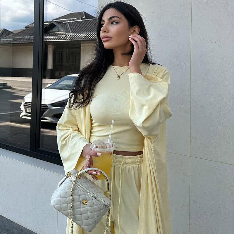 Dame Lounge-Sæt med moderne Oversized Cardigan og komfortable Sweatpants Stilla