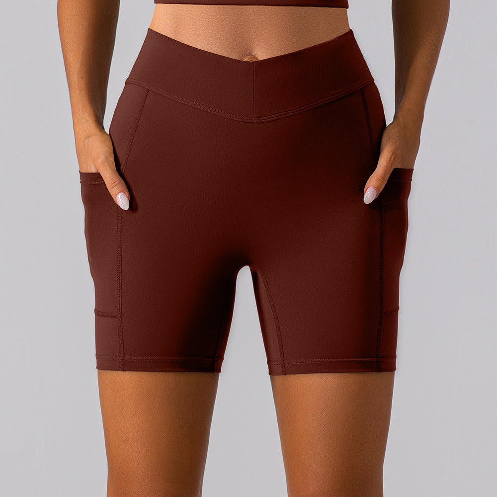 Stilla | Waist Hip Lift Fitness Shorts Dobbelt Sidet Børstet Yoga Bukser Til Kvinder, Slim Fit Sports Bukser