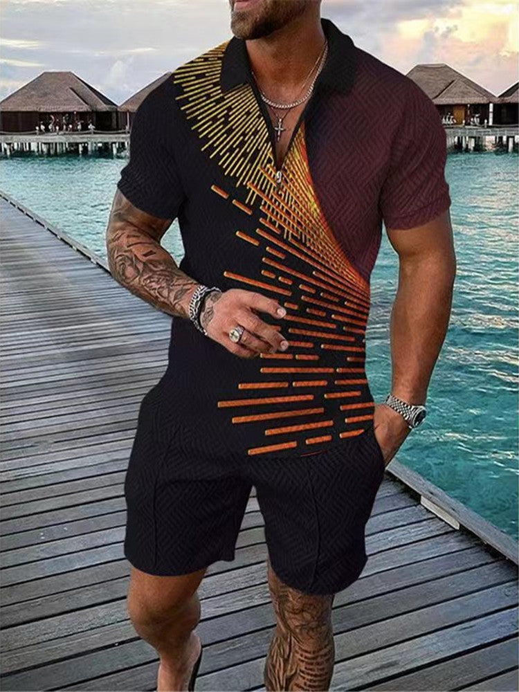 Herren Casual Struktureret Polo Jumpsuit Stilla
