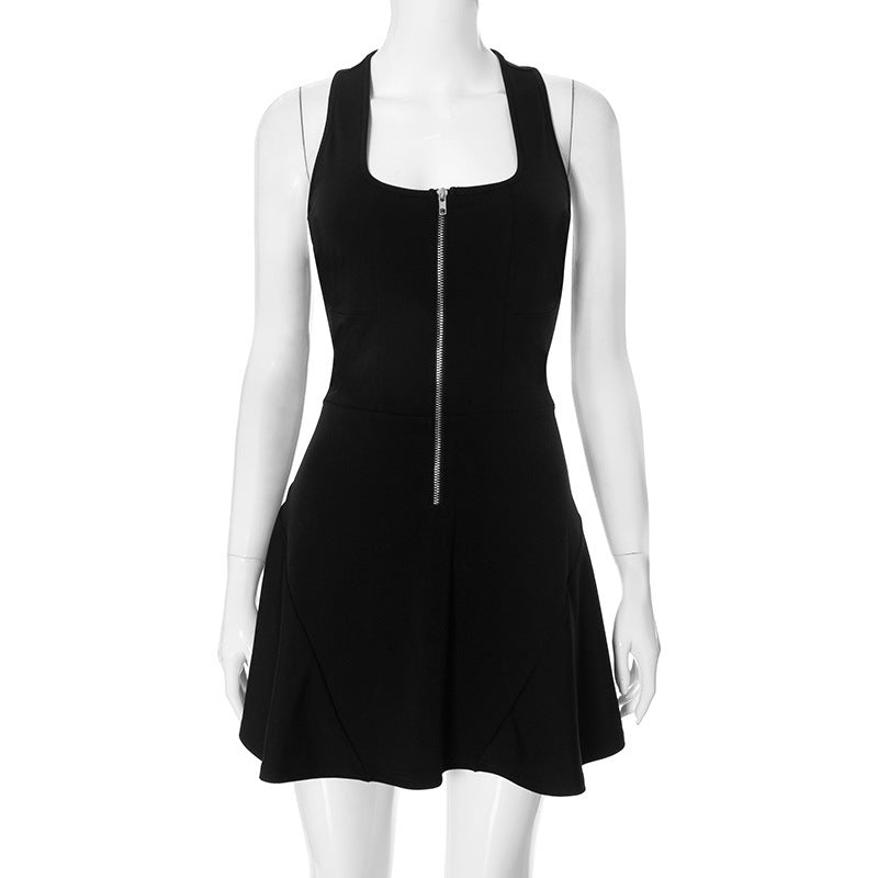 Damejumpsuit med lynlås og flydende skørt Stilla