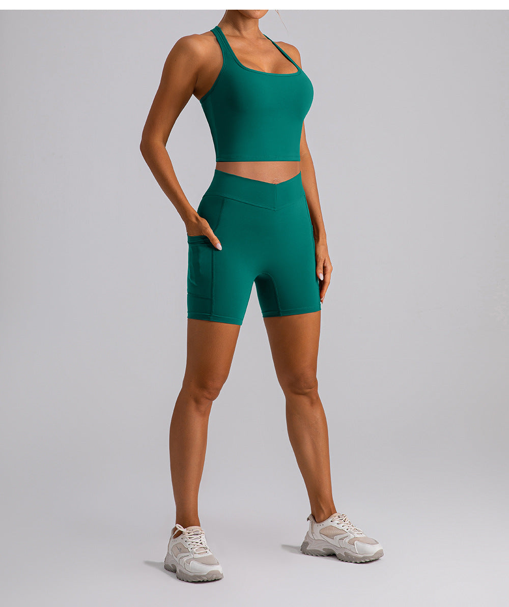 Stilla | Waist Hip Lift Fitness Shorts Dobbelt Sidet Børstet Yoga Bukser Til Kvinder, Slim Fit Sports Bukser