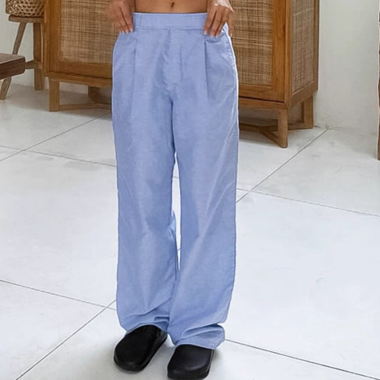 Dame afslappede Palazzo-bukser med elastisk talje og svajet snit Stilla