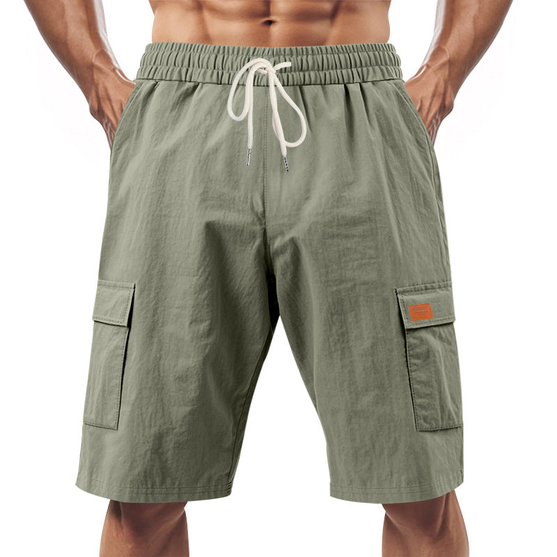 Herre afslappede cargo-shorts med sidelommer og elastisk talje Stilla