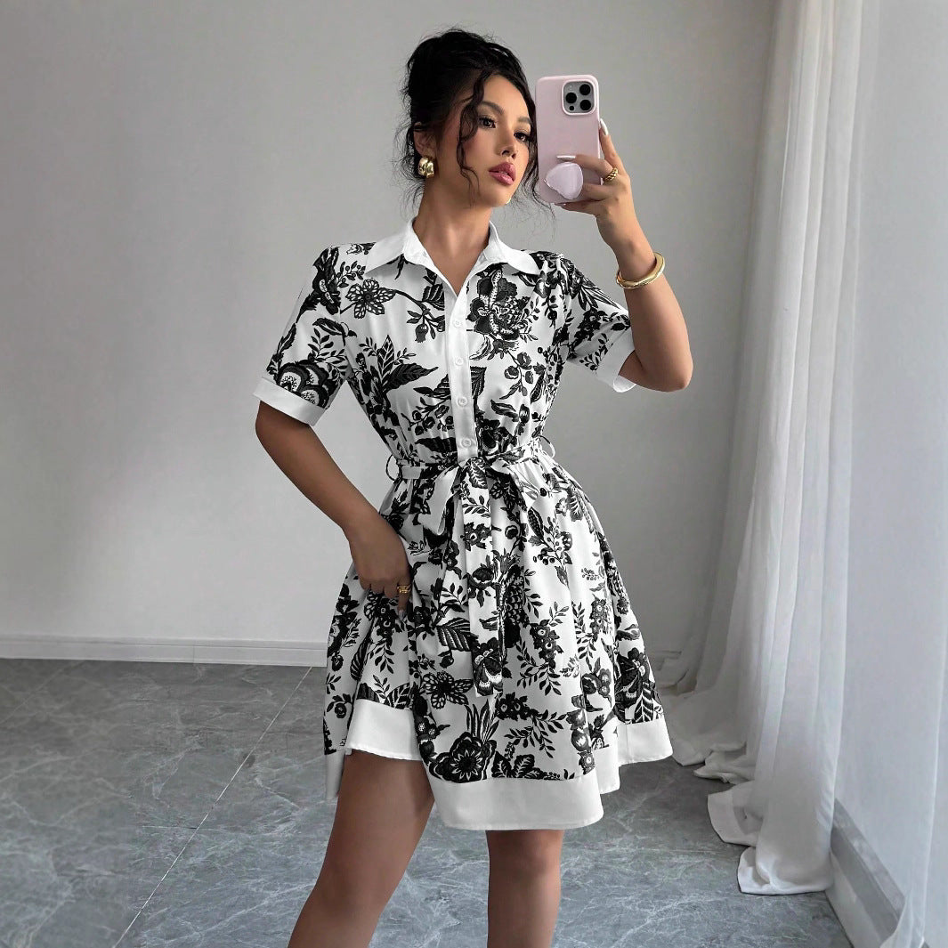 Dame Bluser Kjole med blomsterdesign Stilla