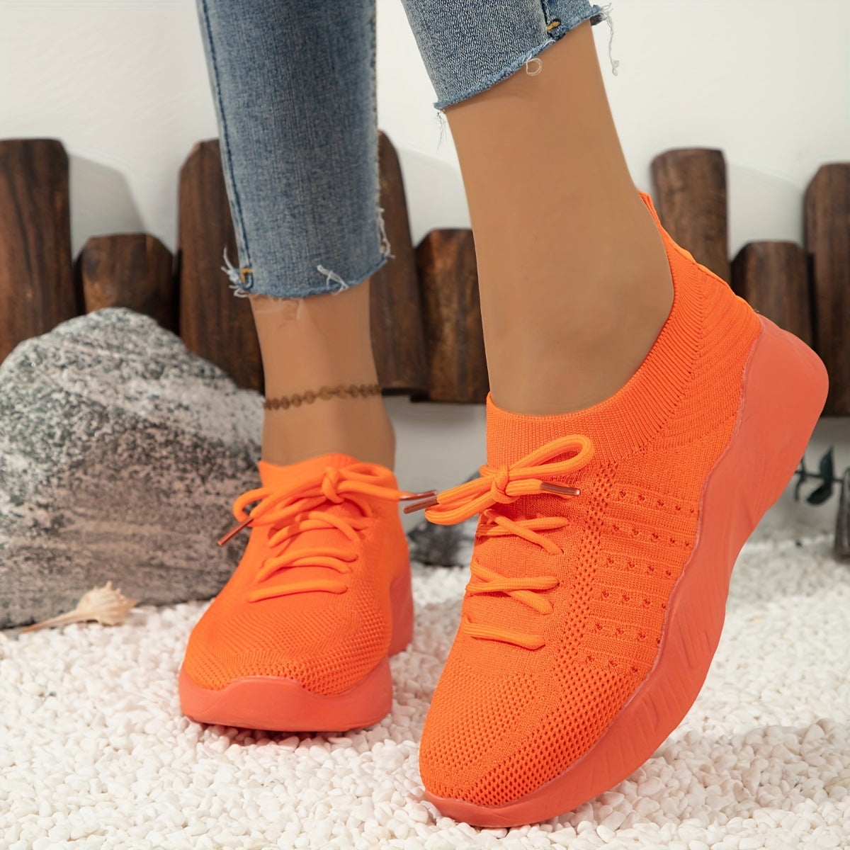 Dame Åndbare Sport-Sneakers med fleksibelt Overmateriale og skridsikker Såle Stilla