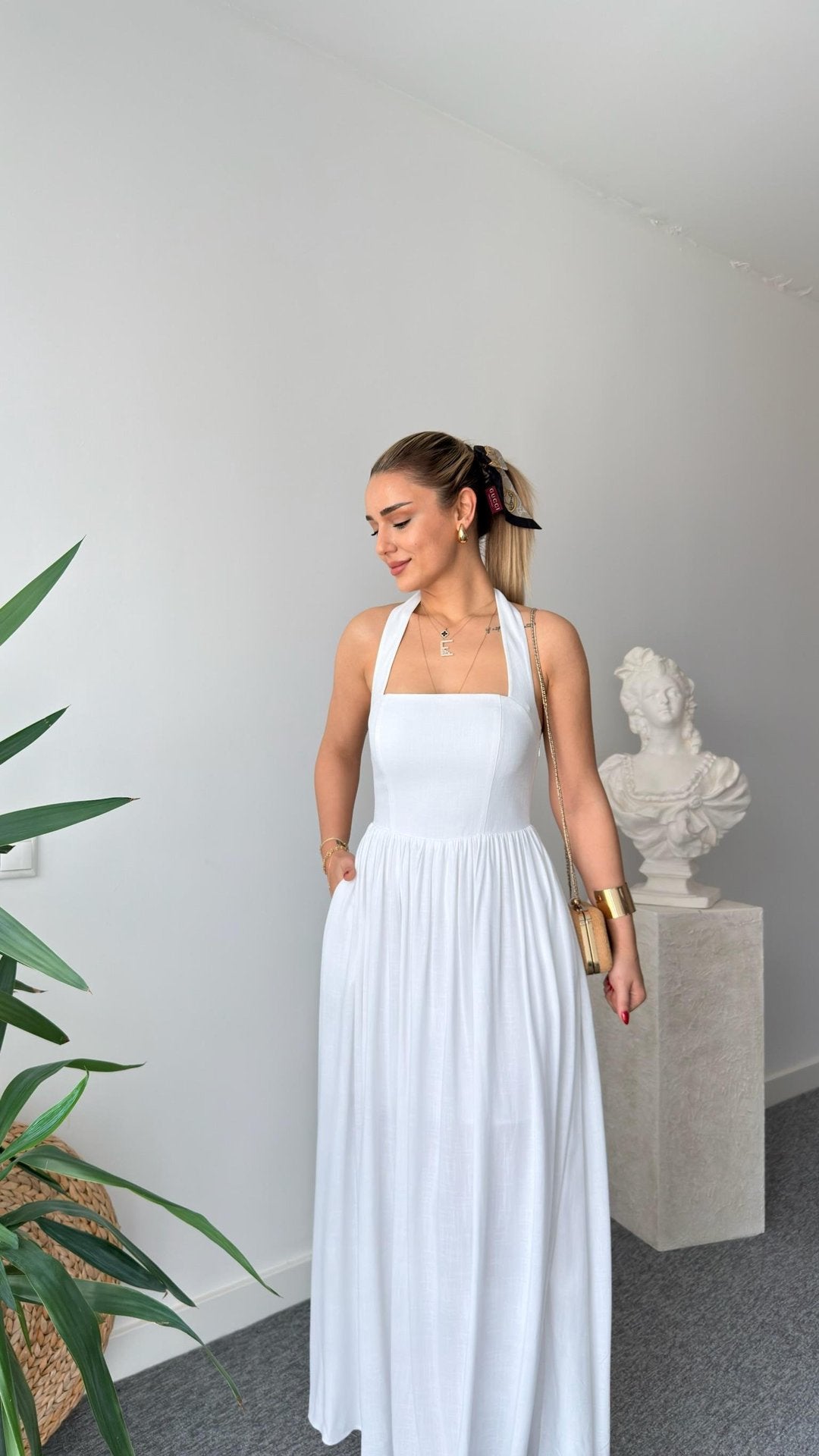 Dame Elegant A-linje Maxikjole Stilla