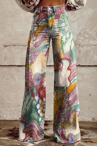 Stilla | Casual Floral Bred Bukser