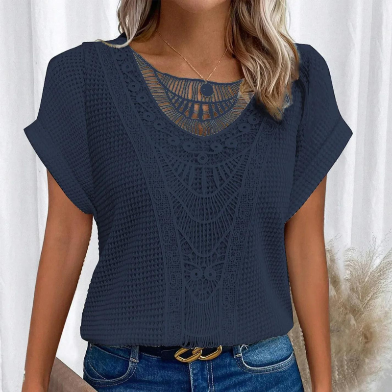 Stilla | Struktureret, Vafflet, Casual Skjortebluse