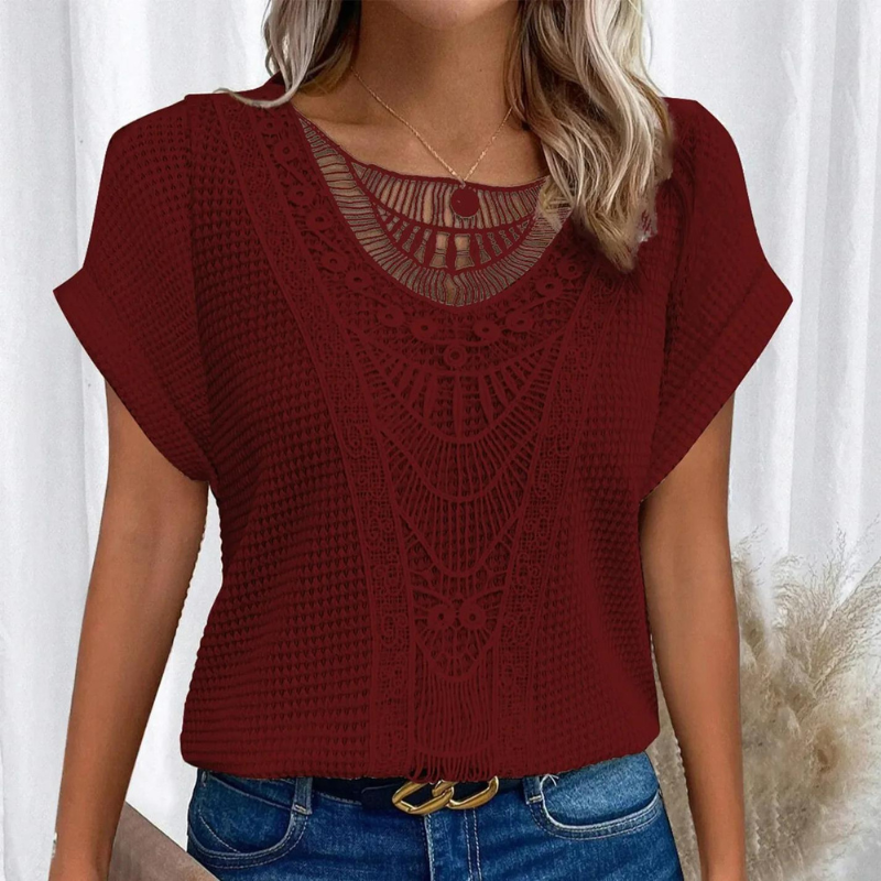 Stilla | Struktureret, Vafflet, Casual Skjortebluse