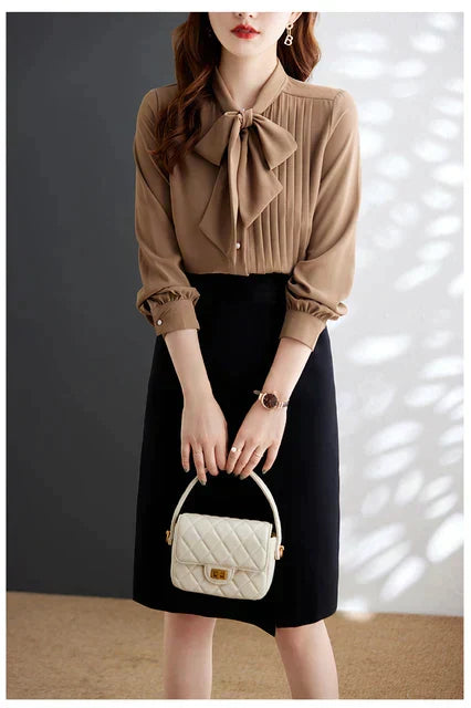 Stilla | Elegant Bluse med Bundet Knude