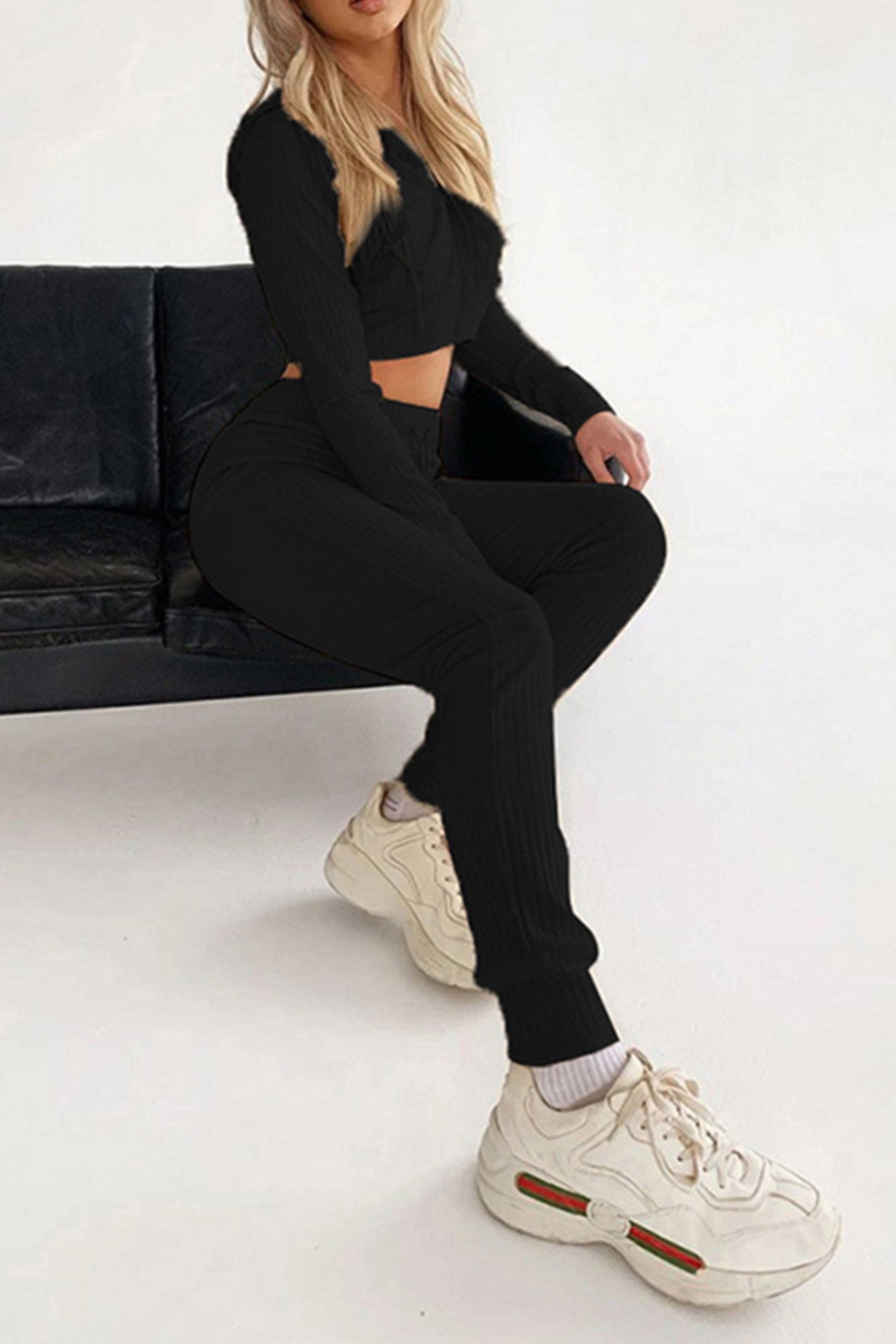 Stilla | Lange Jumpsuits Med Hættepullover Af Ribstrik