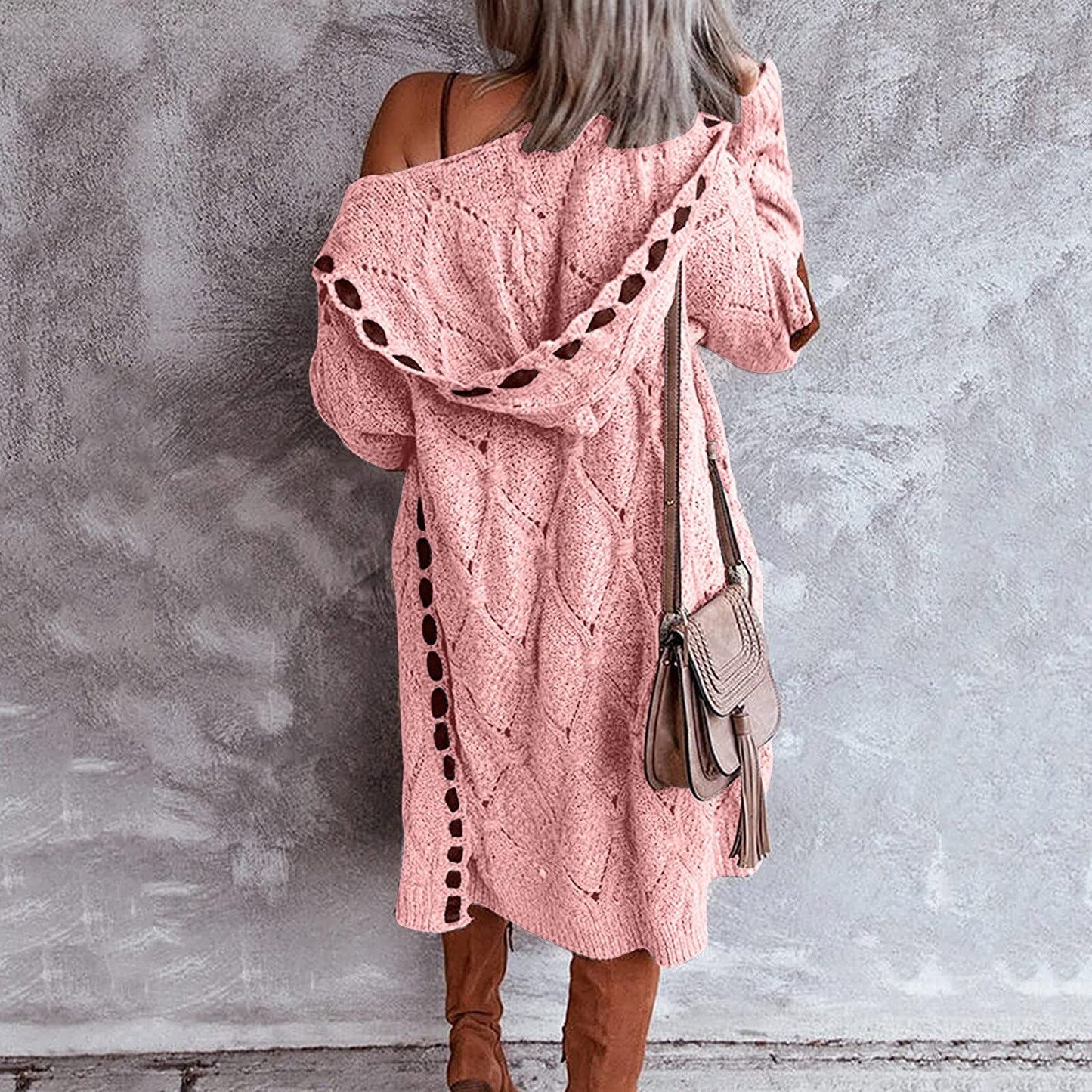 Stilla | Mode Lang Dame-cardigan Med Hætte