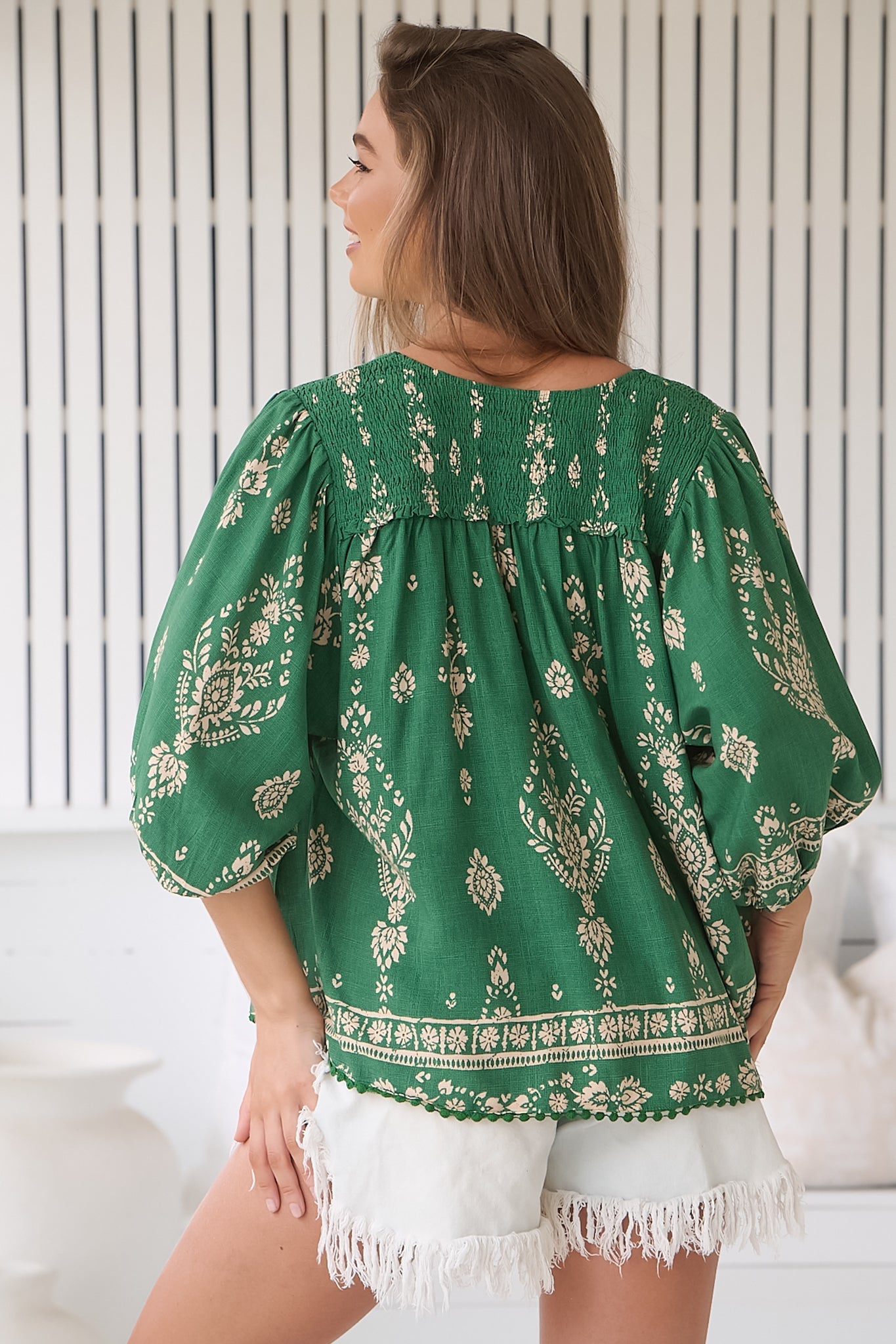 Stilla | Boho Blusentop Med Print