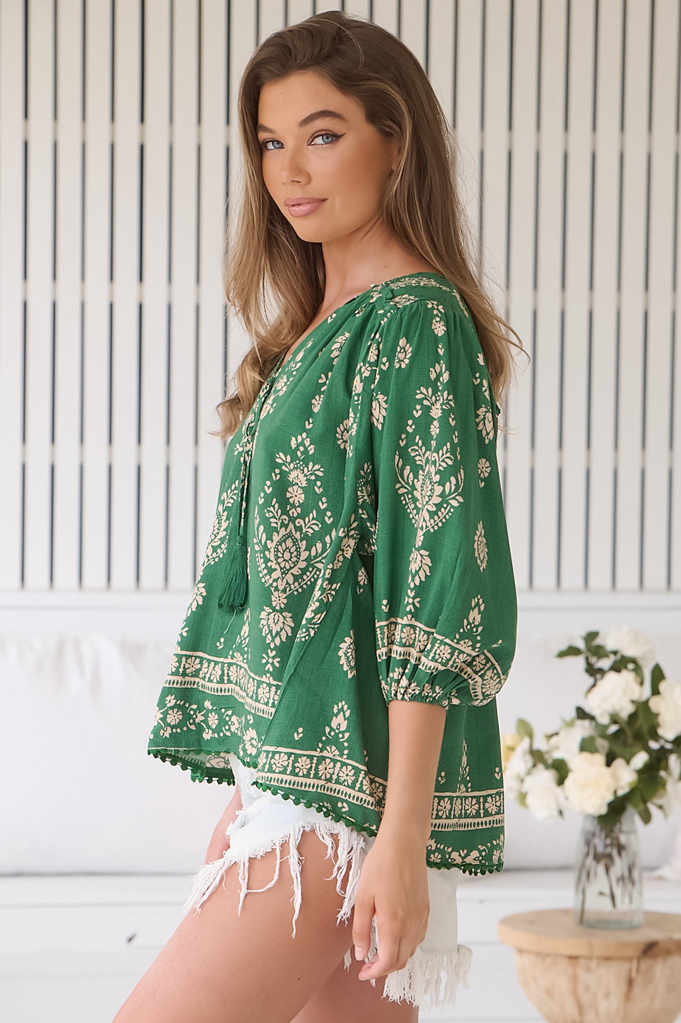 Stilla | Boho Blusentop Med Print
