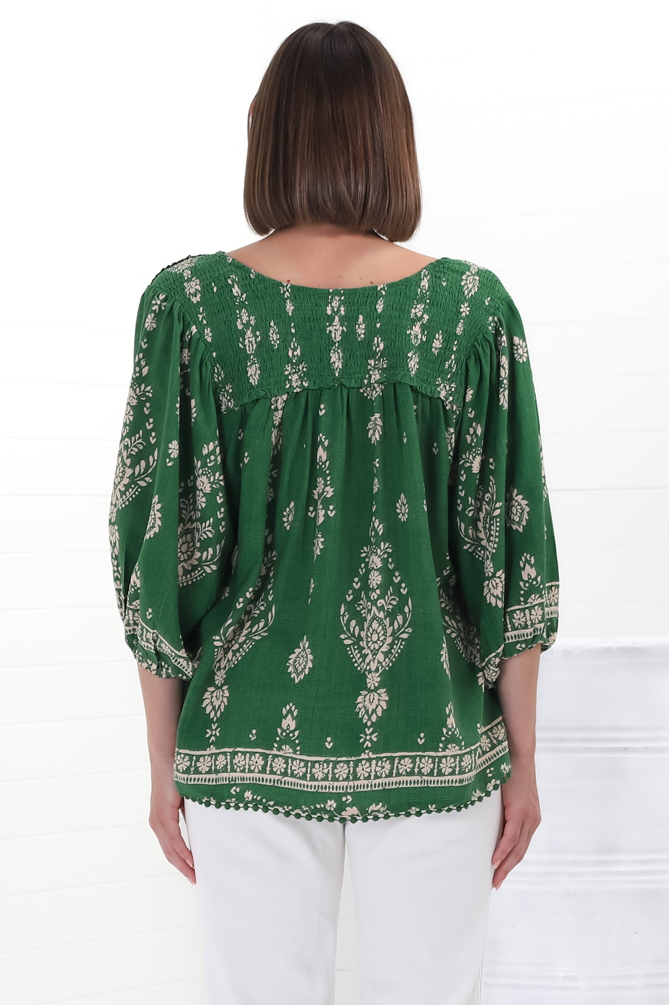 Stilla | Boho Blusentop Med Print