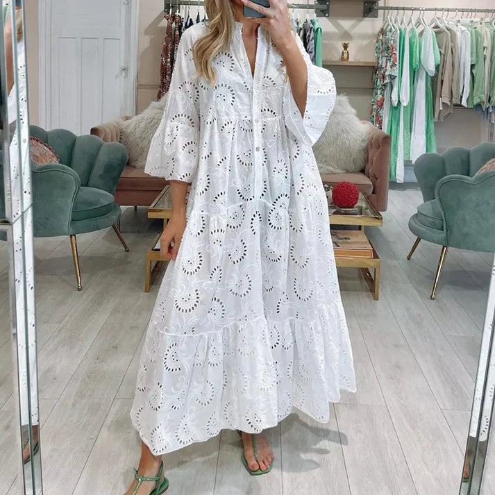 Stilla | Elegantes Kleid Mit Lochstickerei