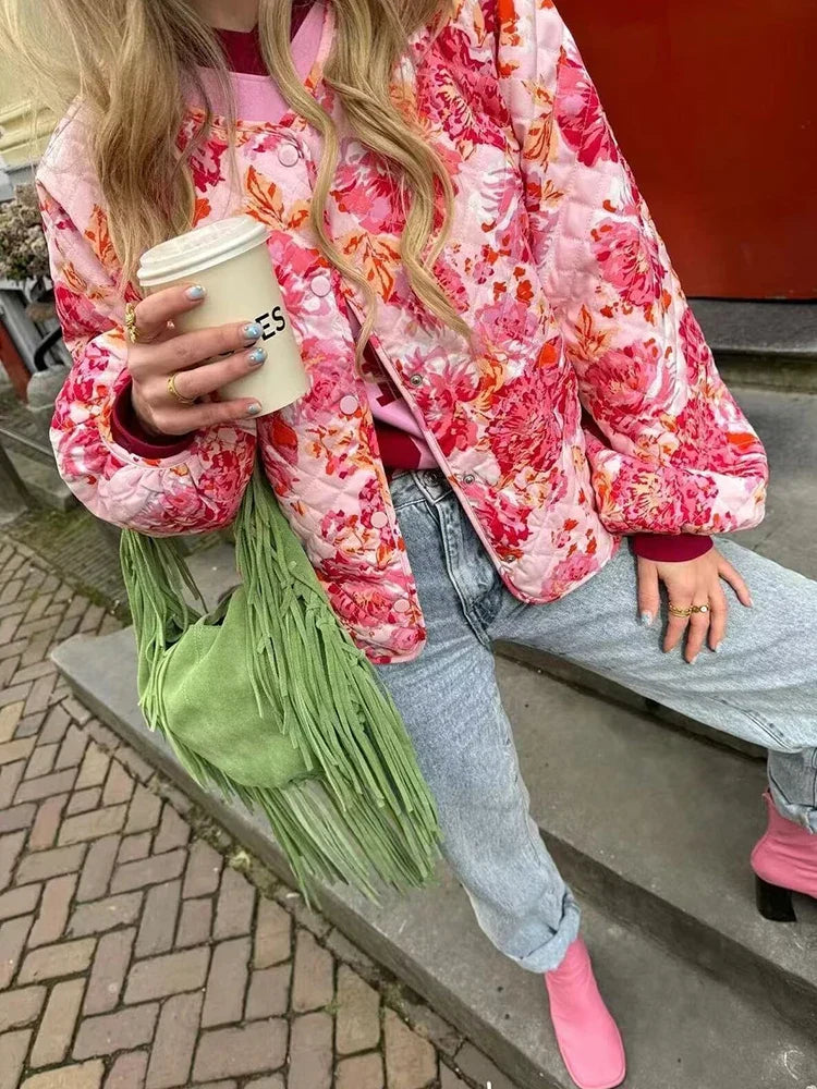 Stilla | Jakke Med Lyserøde Blomster Taylee