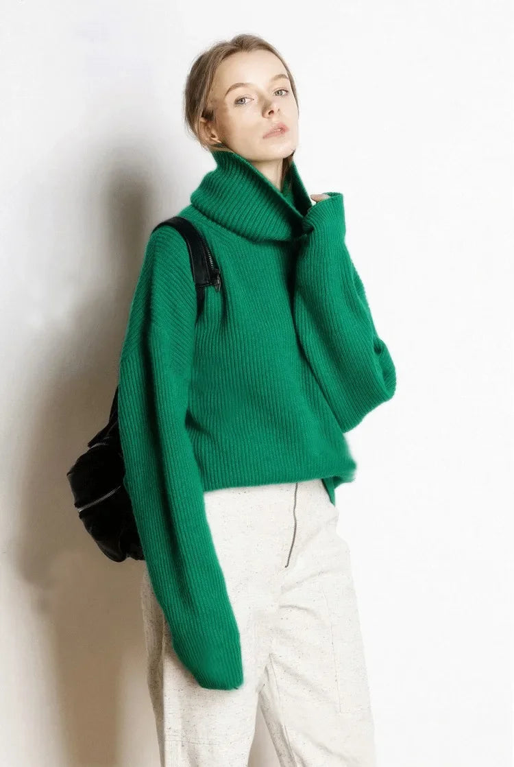 Stilla | Oversized Rullekrave Sweater Dame