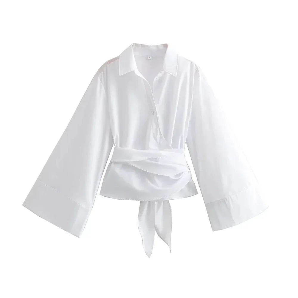 Stilla | Elegant Kimono blouse med Lange Ærmer