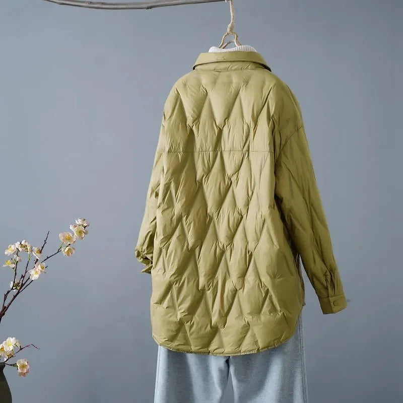 Stilla | Overdimensioneret Quilted Jakke Med Knaplukning