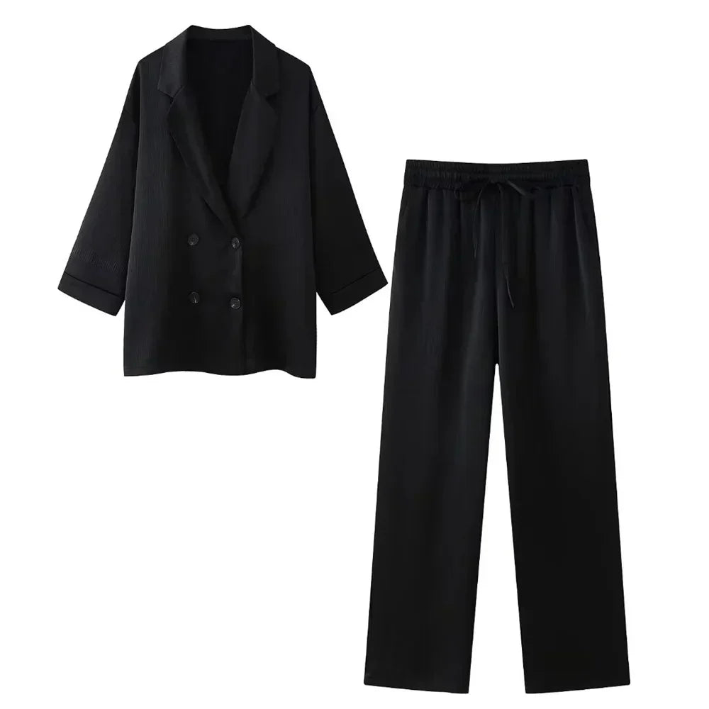 Stilla | Elegant Satin Buksedragt