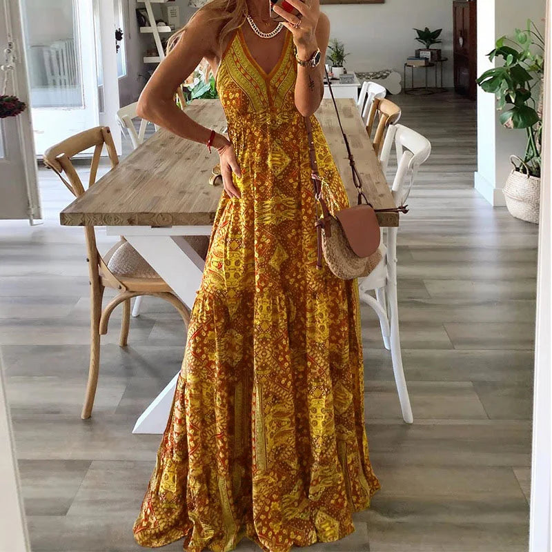 Stilla | Maxikjole med Boho Print