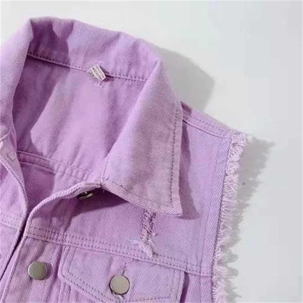 Stilla | Ærmeløs Denimvest til Kvinder i Lyse Farver Forårs Kollektion Khanda