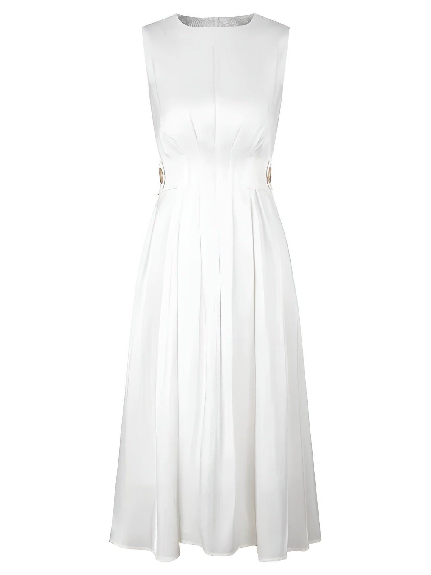 Stilla | Elegant Hvid Satin Kjole til Kvinder