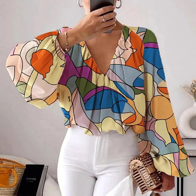 Stilla | Elegant Mønstret Bluse
