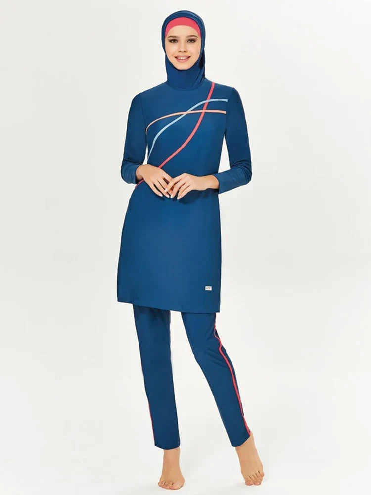 Stilla | Muslim Modest Badetøj Hijab Badedragt Kvinder Lange Ærmer Svømmetøj Islamiske Dækninger Burkini Hijabs Til Kvinder Svøm Bade
