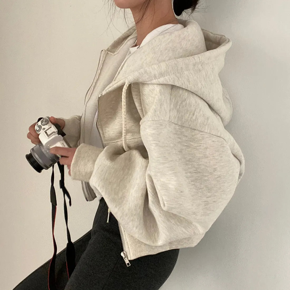 Stilla | Oversized Sweatshirts med Lynlås
