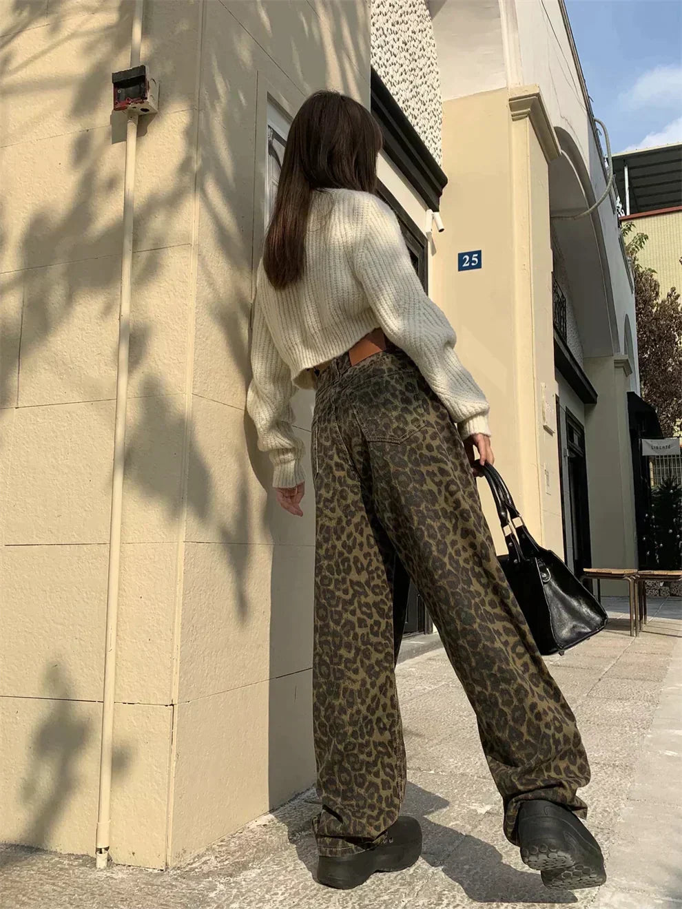 Stilla | Leopardprint Baggy Jeans Til Kvinder