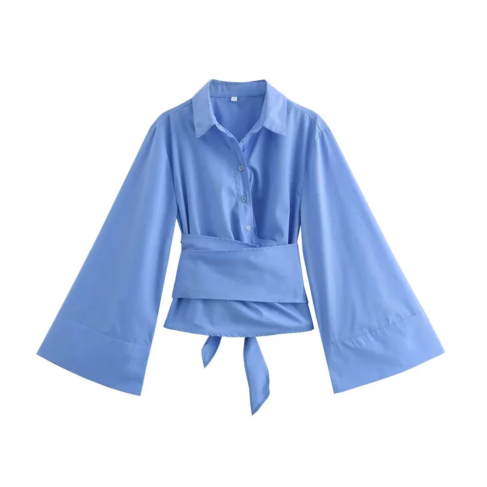 Stilla | Elegant Kimono blouse med Lange Ærmer