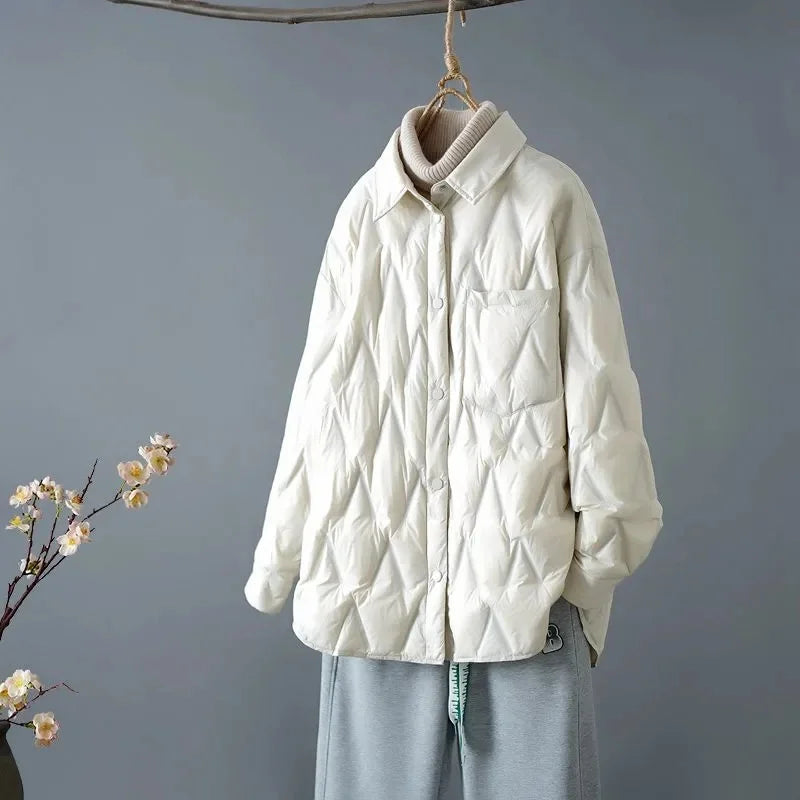 Stilla | Overdimensioneret Quilted Jakke Med Knaplukning