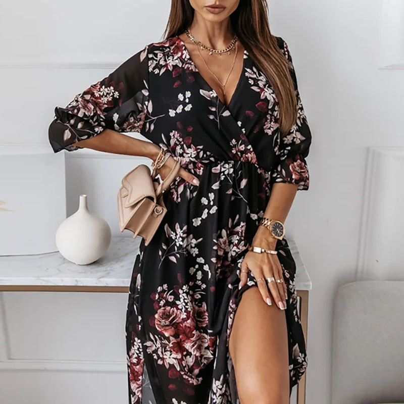 Stilla | Elegant Kjole med Dyb Slids