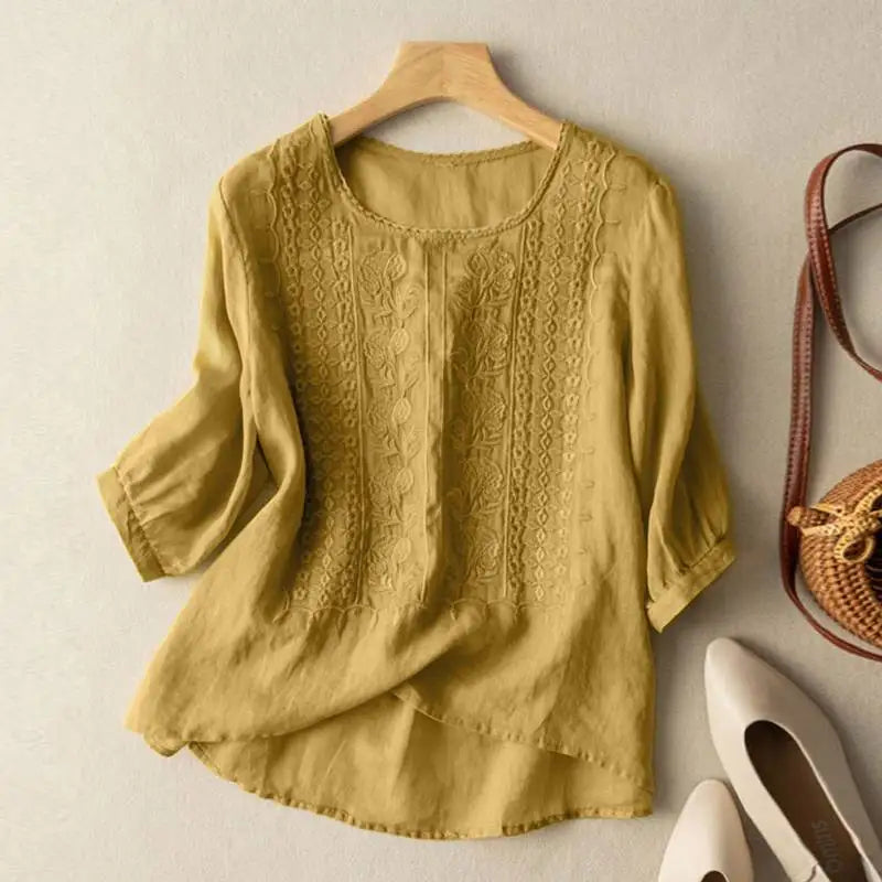 Stilla | Broderet Afslappet Bluse