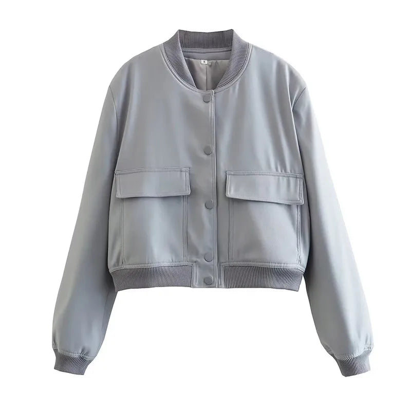 Stilla | Cropped Bomberjakke i Satin