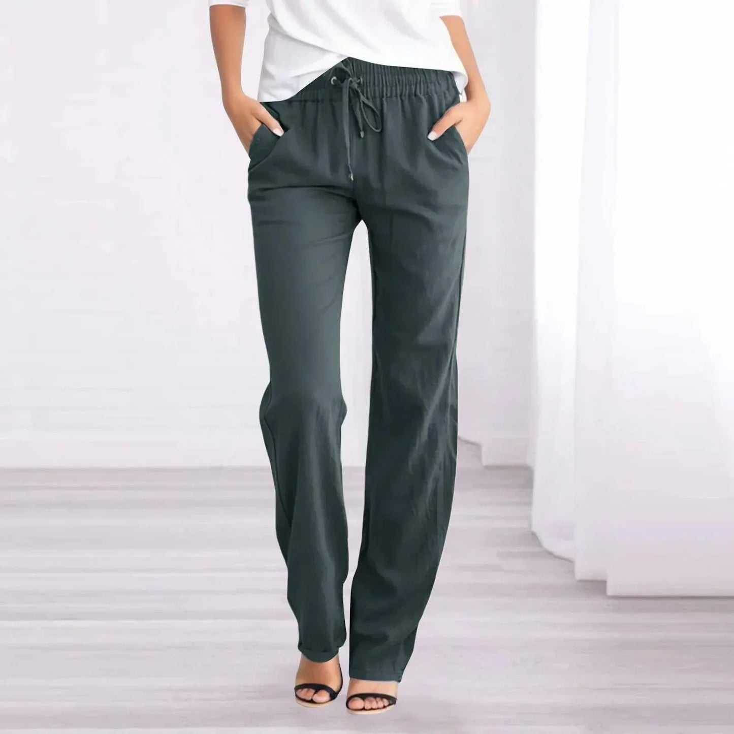 Stilla | Linen Pants Afslappet Åndbart Materiale, Elastisk Linning Perfekt Til En Afslappet Dag