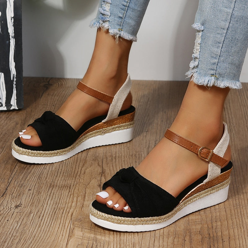 Stilla | 3-tone Lav Wedge Sandaler