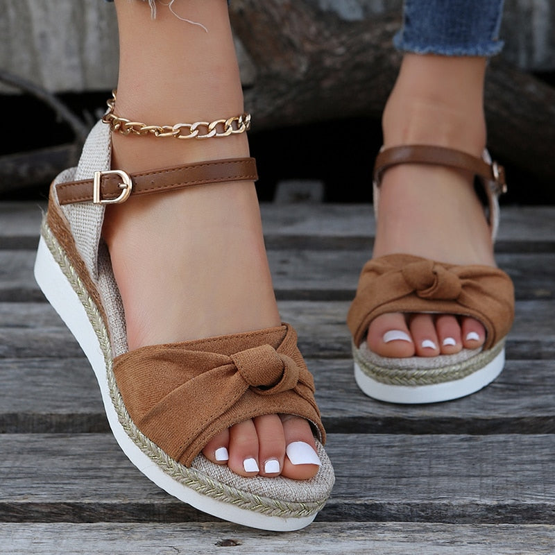 Stilla | 3-tone Lav Wedge Sandaler