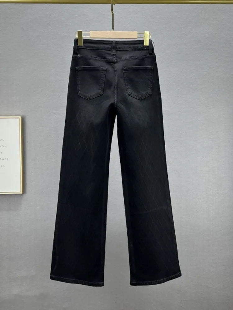 Stilla | Jeans med ternet mønster strass